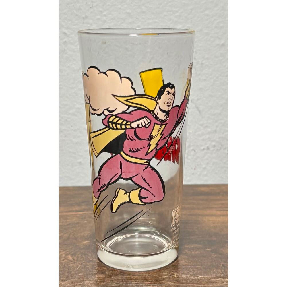 Vintage 1978 Shazam DC Comics Pepsi Collector Series Glass 6.5”